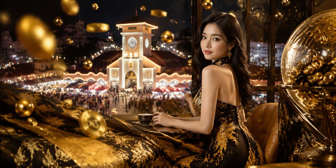 Hình ảnh trò chơi casino tại Việt Nam với không gian đen vàng